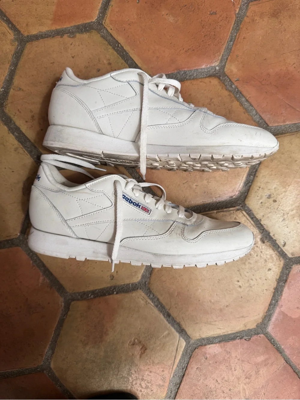 Reebok White Low-Top Leather Sneakers